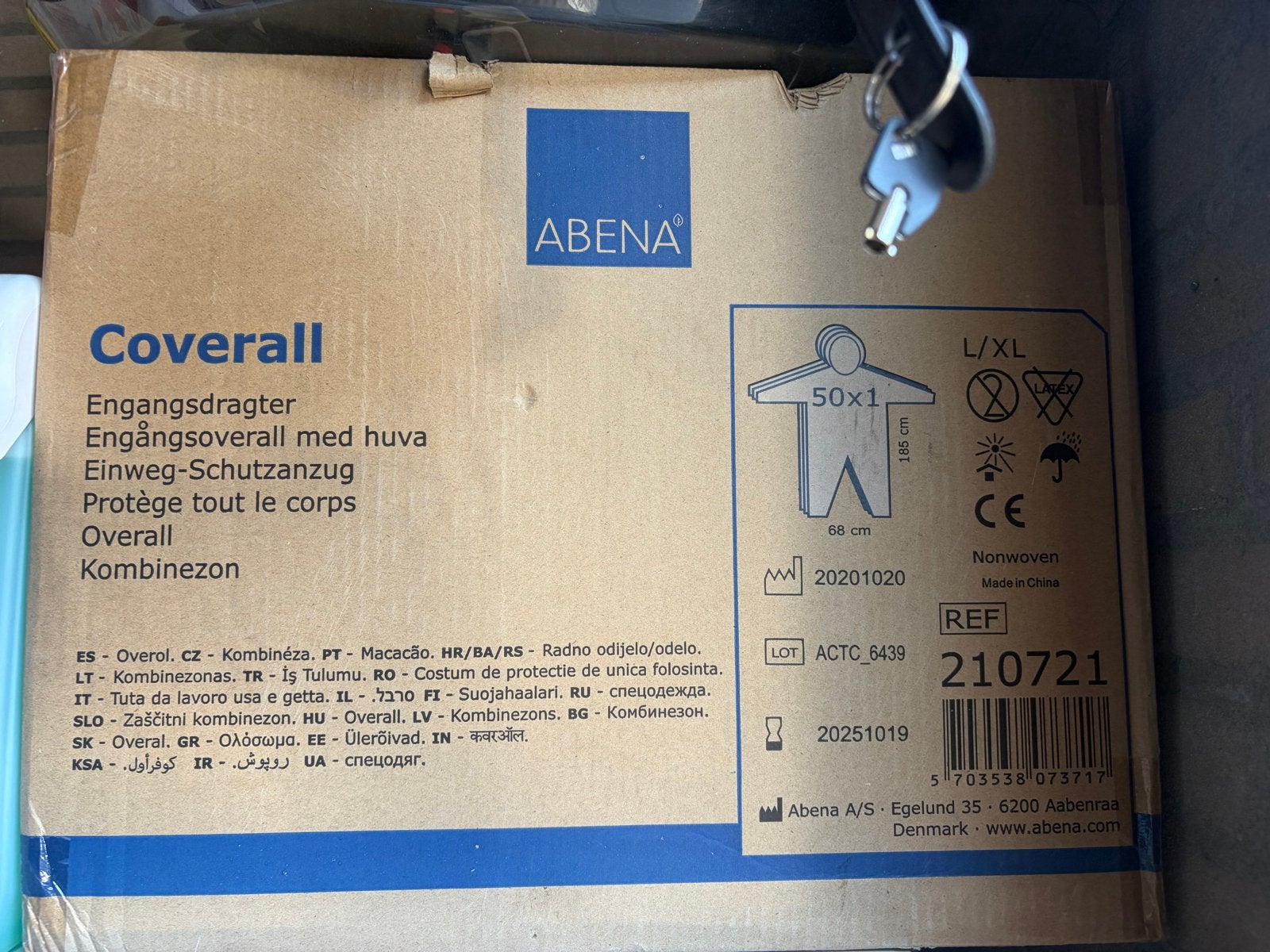 ABENA Coverall Wegwerp Overall L/XL, Maat 42/44 (L), Nieuw, Ophalen of Verzenden, Overige thema's