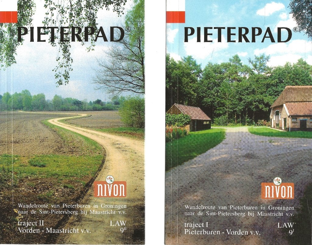 Pieterpad-deel I en II-Pieterburen-Vorden/Vorden-Maastricht, Fiets- of Wandelgids, Ophalen of Verzenden, Goorhuis-Tjalsma/Jens