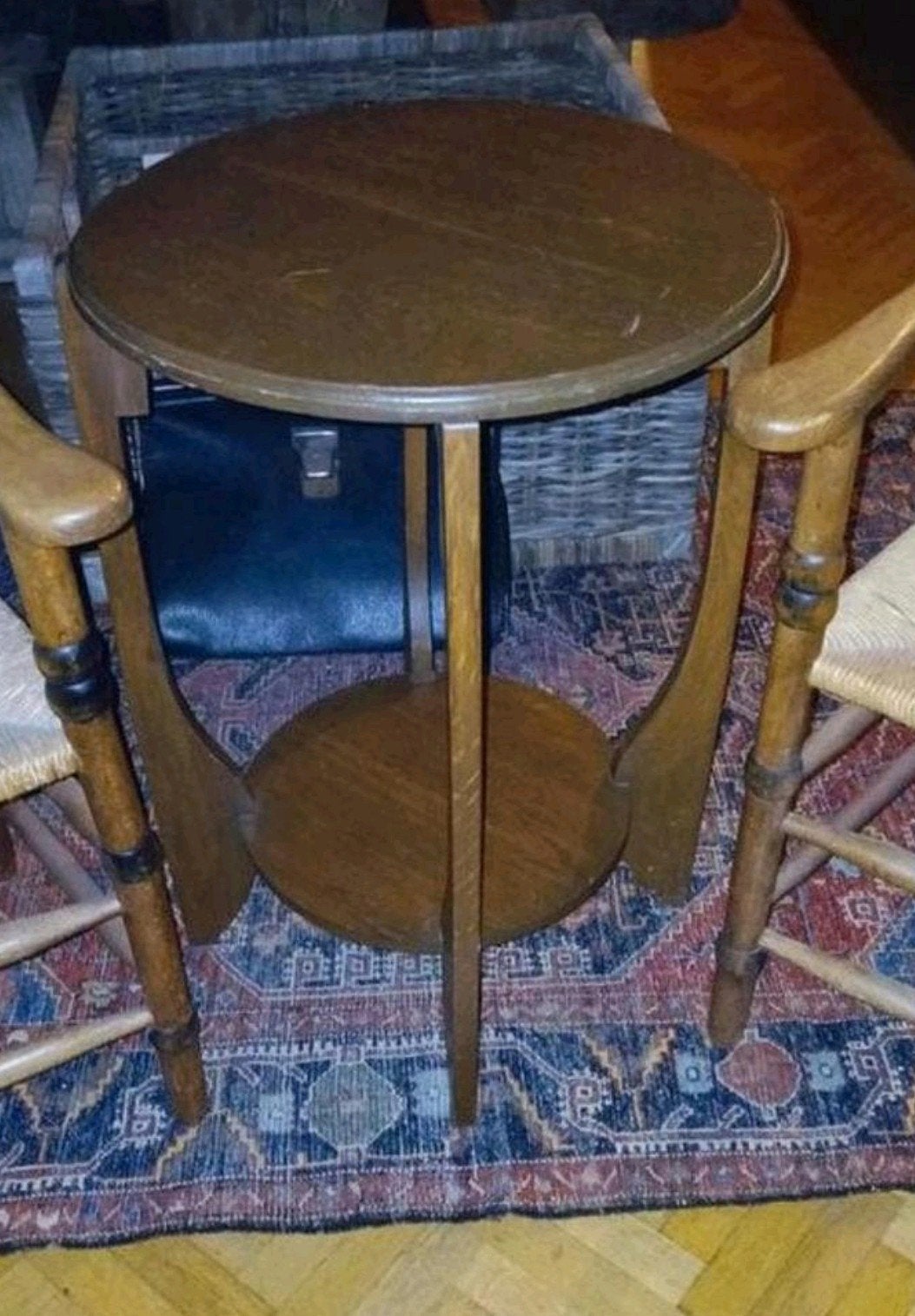 Charmant Art Deco bijzettafeltje - Houten Rond Tafeltje, Ophalen of Verzenden