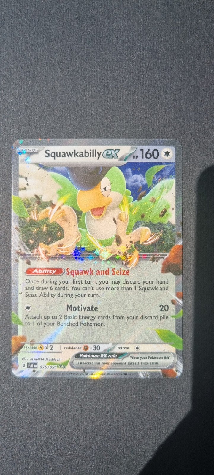 Squawkabilly ex 075/091 Paldean Fates (PAF 075), Ophalen of Verzenden, Zo goed als nieuw, Losse kaart, Foil