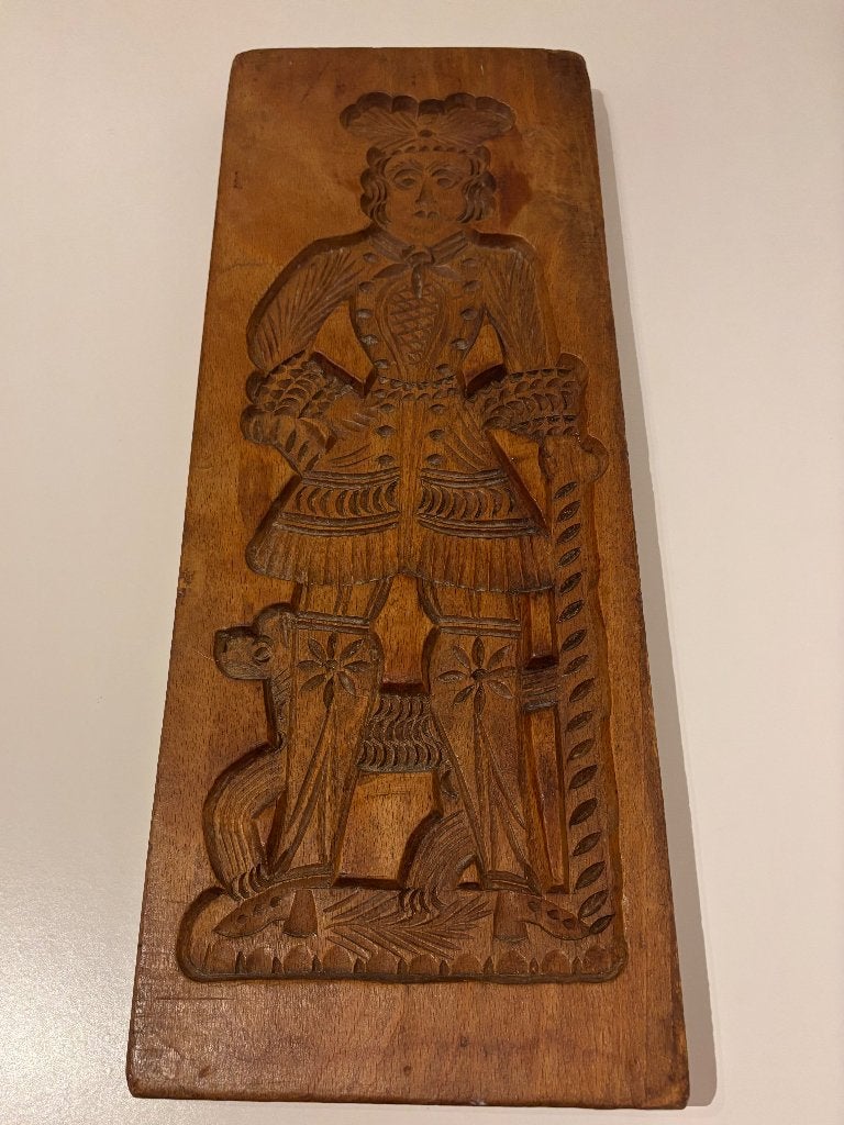 Antieke dubbelzijdige speculaasplank – Vrijer & Vrijster, Ophalen of Verzenden