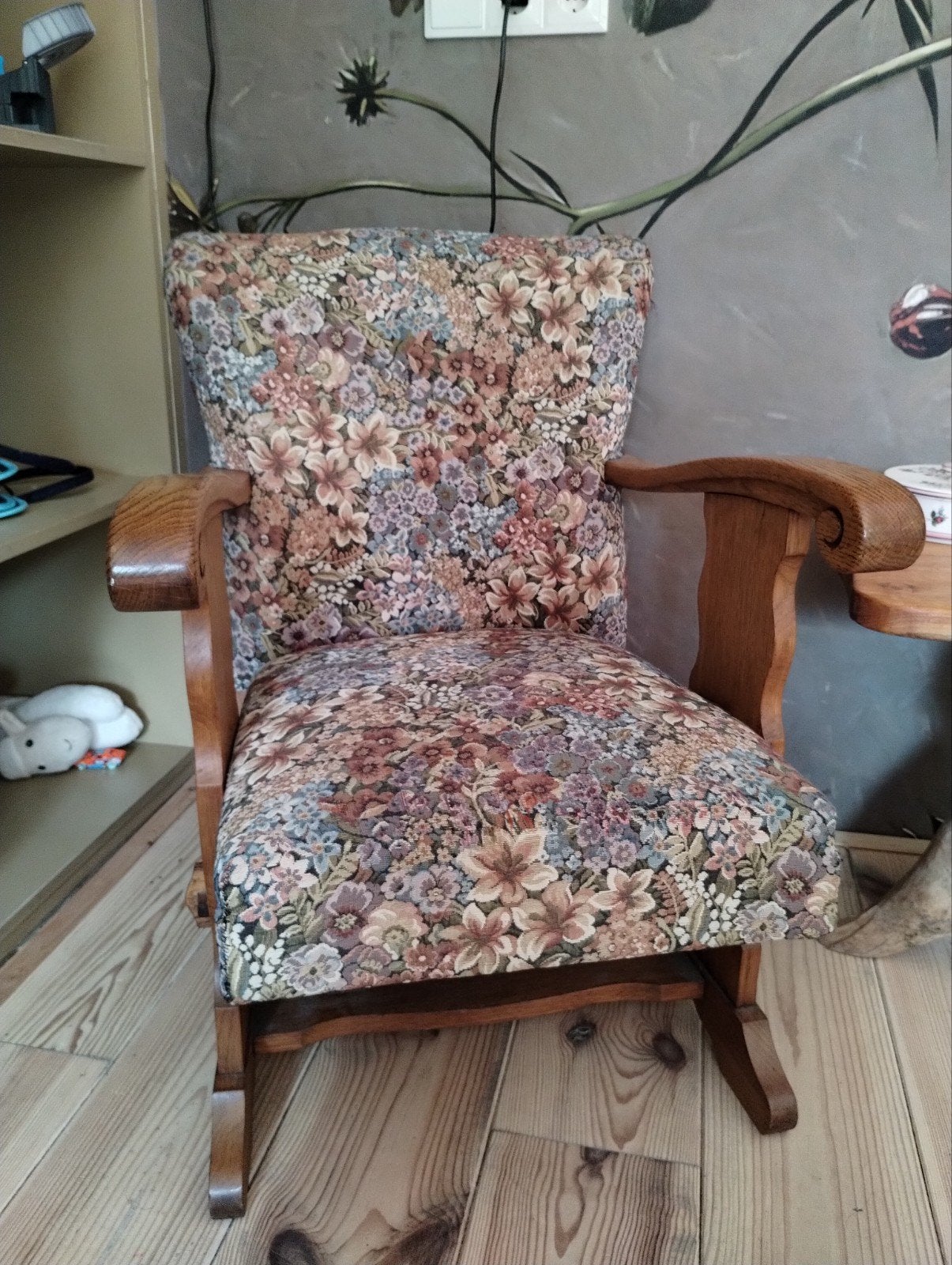 Antieke stoel met bloemenprint, Antiek en Kunst, Ophalen