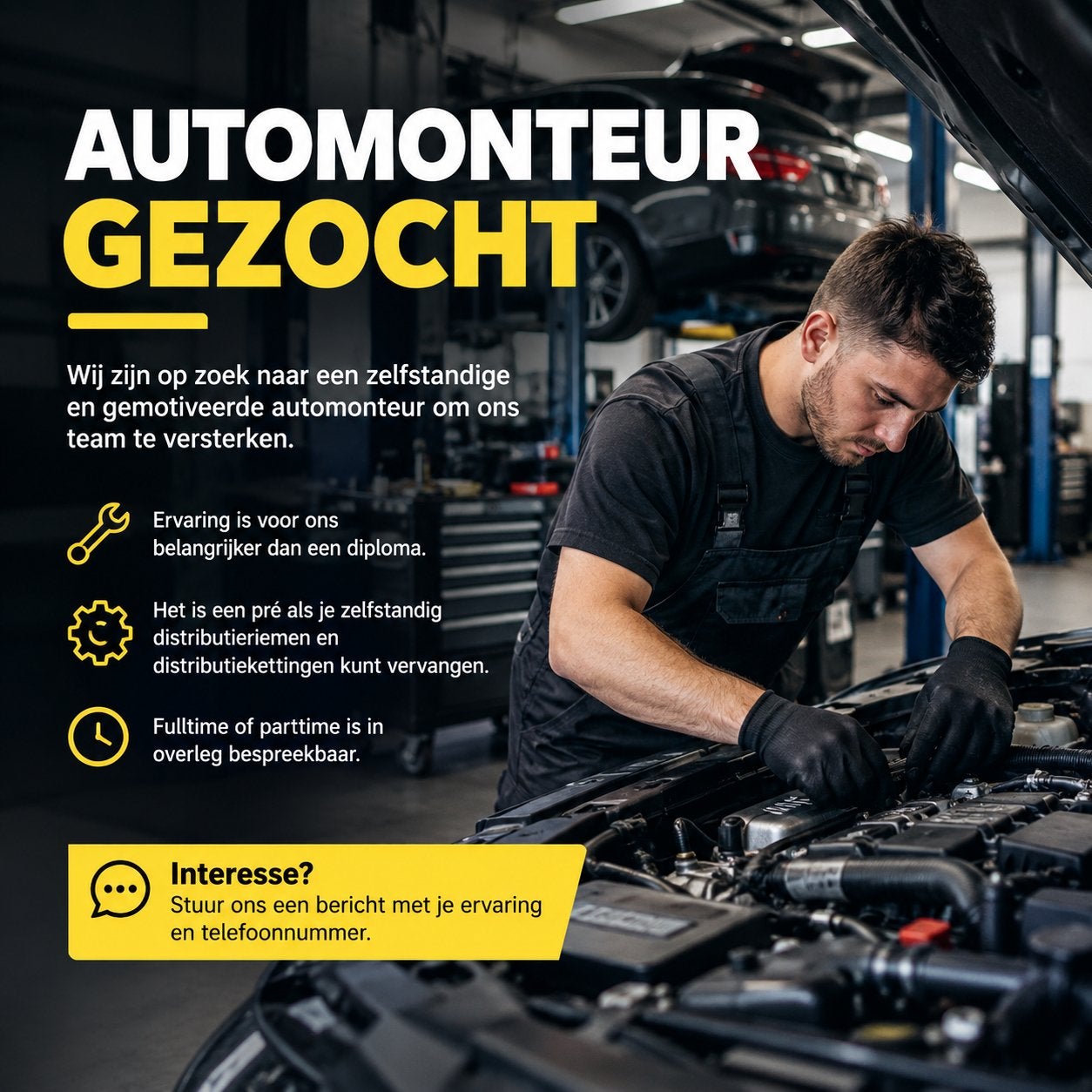 Automonteur gezocht in Amersfoort fulltime of parttime, Overige uren, Overige niveaus, Starter, Overige vormen