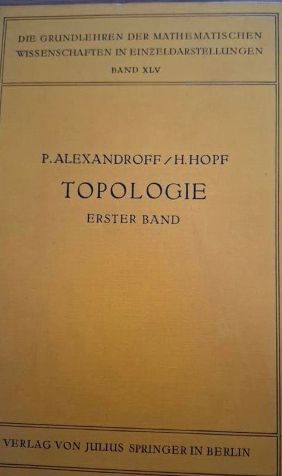 Topologie I (1935) - Alexandroff & Hopf - 1e dr. ZELDZAAM, Ophalen of Verzenden