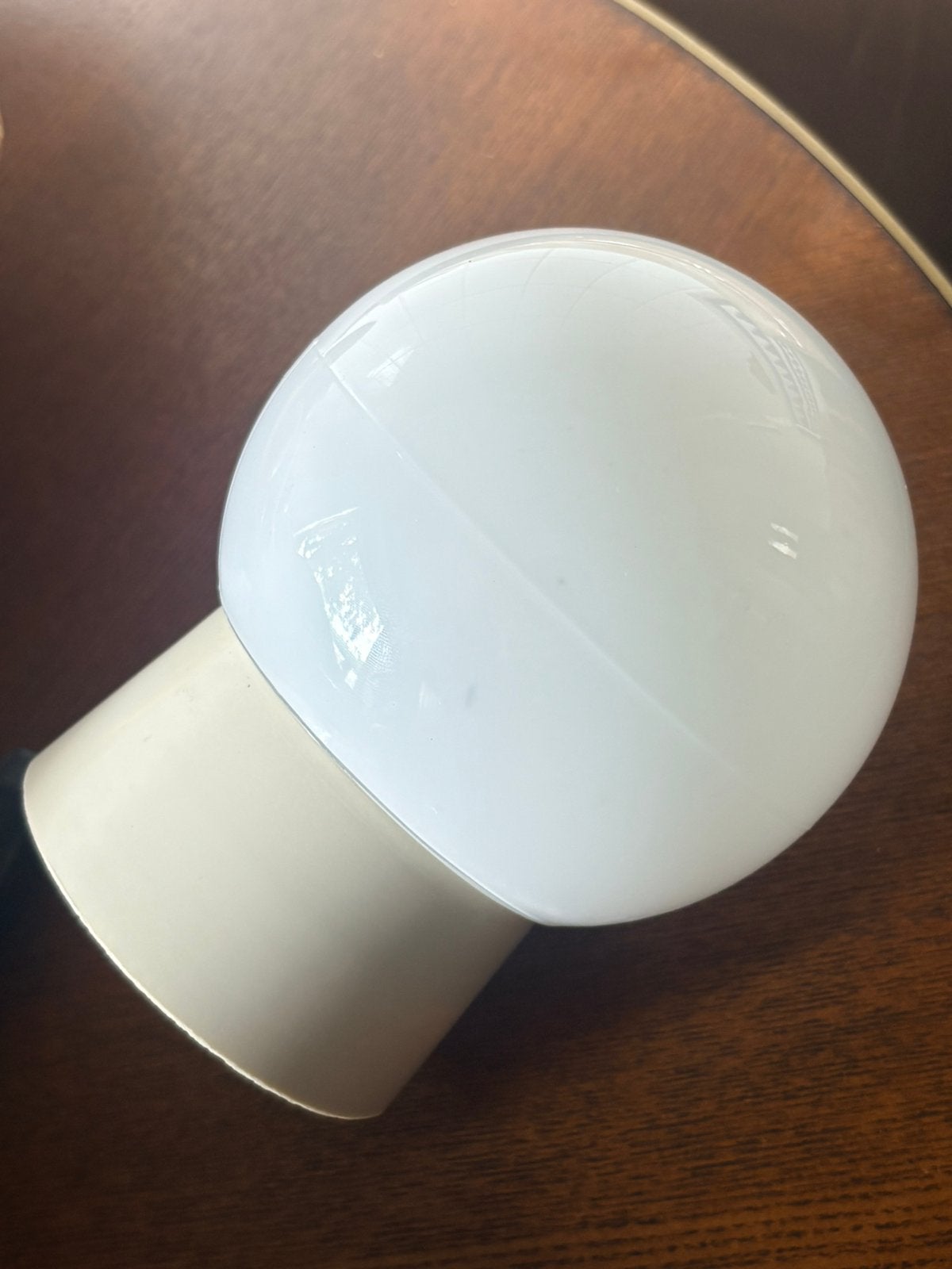 vintage witte melkglazen bolvormige lamp 70/80’s, Ophalen of Verzenden, Zo goed als nieuw, Kunststof