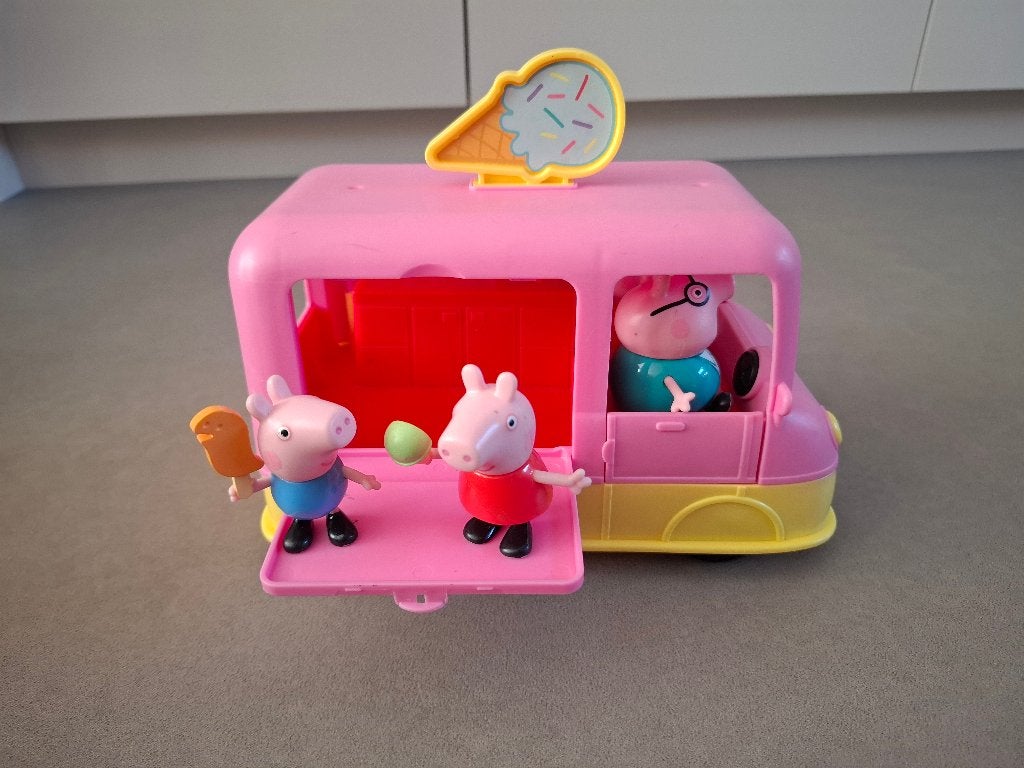 Peppa pig ijscokar met figuren, Ophalen, Gebruikt