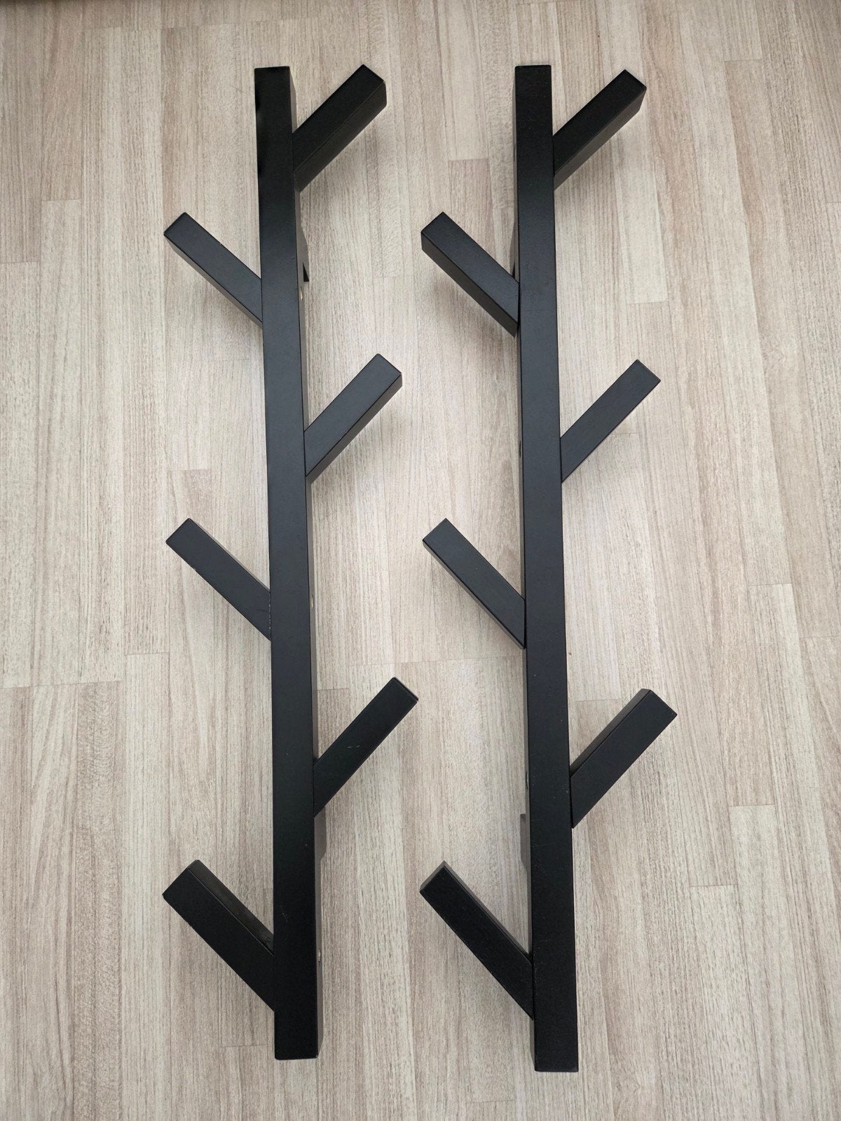IKEA TJUSIG Kapstokken Zwart 78 cm,  2 sruks alleen als set, Wandkapstok, Ophalen of Verzenden, Zo goed als nieuw, Minder dan 100 cm