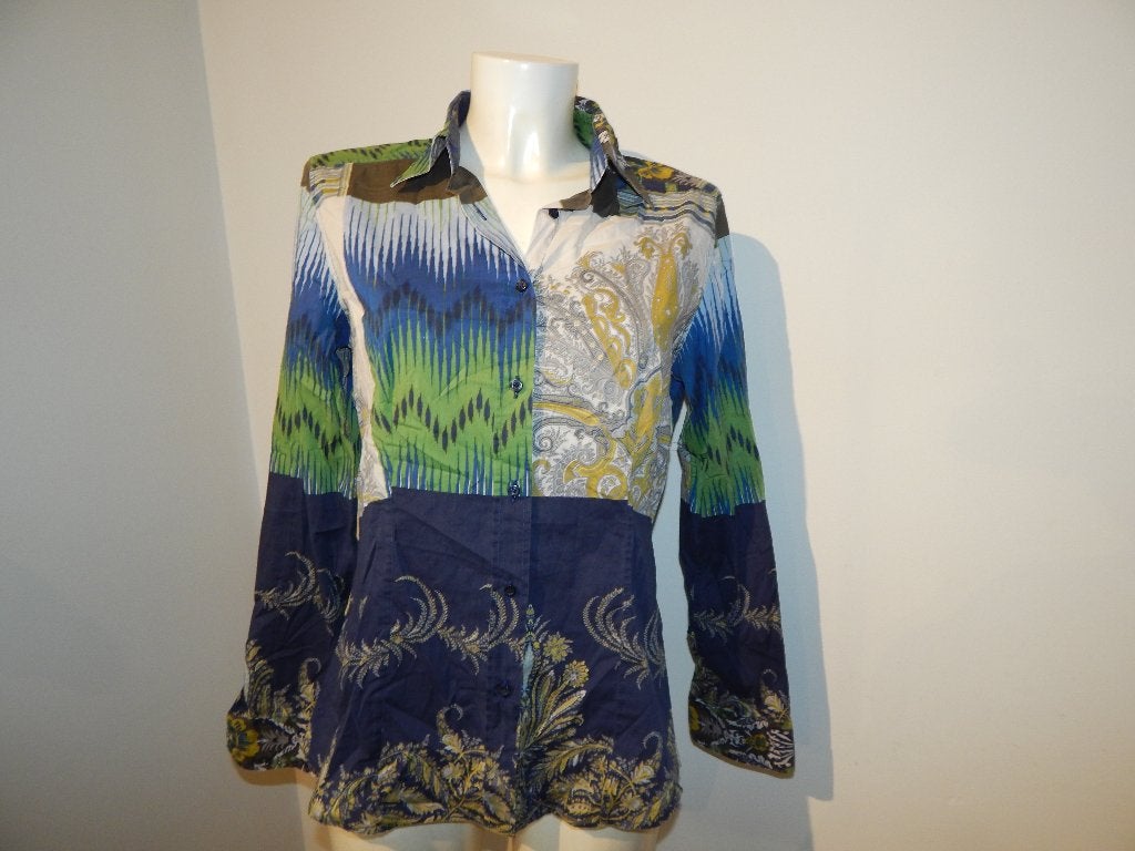 Etro blouse prachtige print paisley mooie kleuren IT 46, Kleding | Dames, Maat 38/40 (M), Overige kleuren, Etro, Verzenden