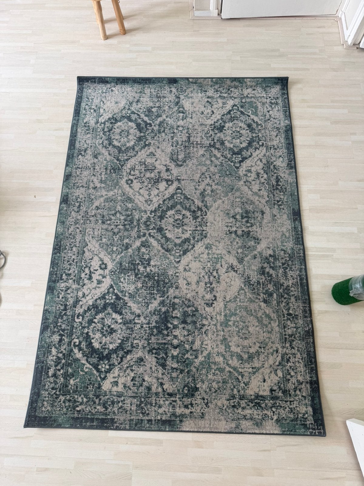 Perzisch tapijt groen, Ophalen, 200 cm of meer, Zo goed als nieuw, Rechthoekig