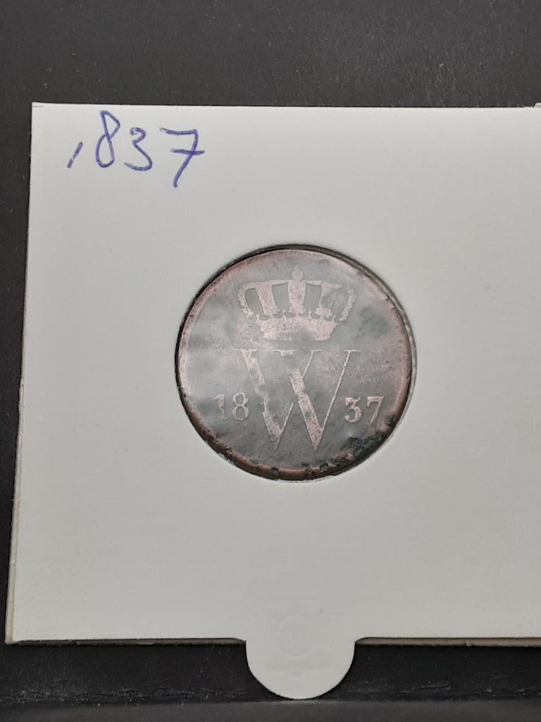 1 cent 1837 Koning Willem I, Postzegels en Munten, Munten | Nederland, Ophalen of Verzenden, Koning Willem I, 1 cent, Losse munt
