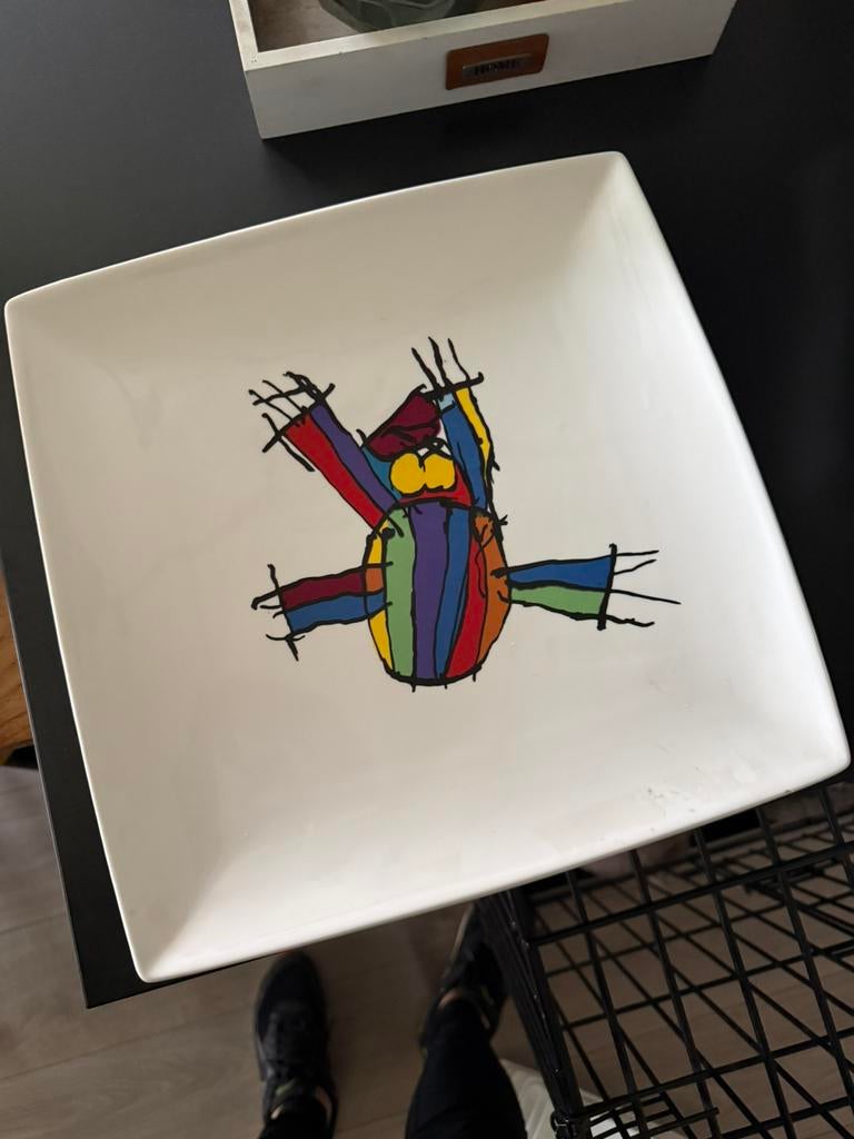 Yong Beast groot bord 30 x 30 cm gebakschaal onderbord, Ophalen, Nieuw, Overige stijlen, Bord(en)