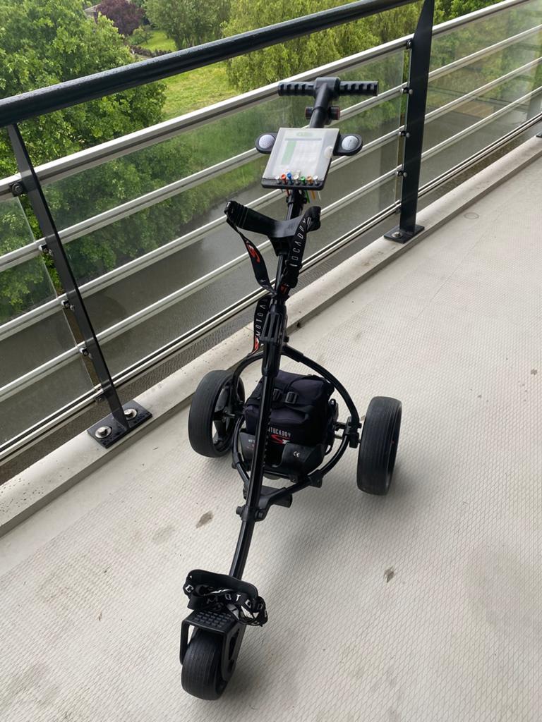 Motocaddy S1 trolley met NIEUWE 18+ holes loodaccu, Ophalen, Gebruikt, Golfkar