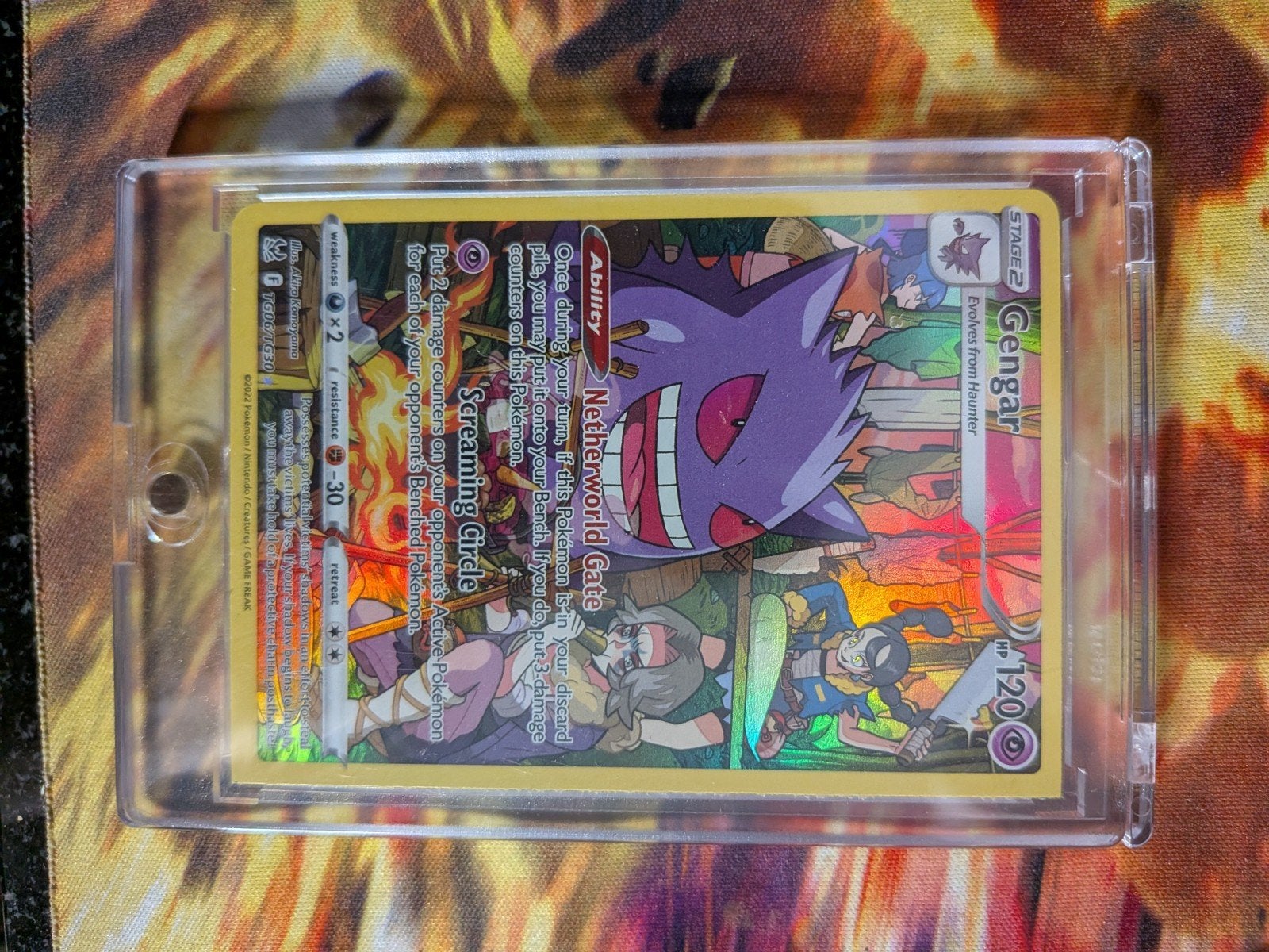 Gengar  zeldzame half square cut/miscut / error, Ophalen, Zo goed als nieuw, Losse kaart, Foil