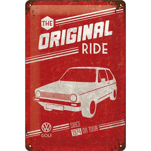 Volkswagen Original Ride Golf relief reclamebord van metaal, Verzamelen, Ophalen of Verzenden, Nieuw, Auto's