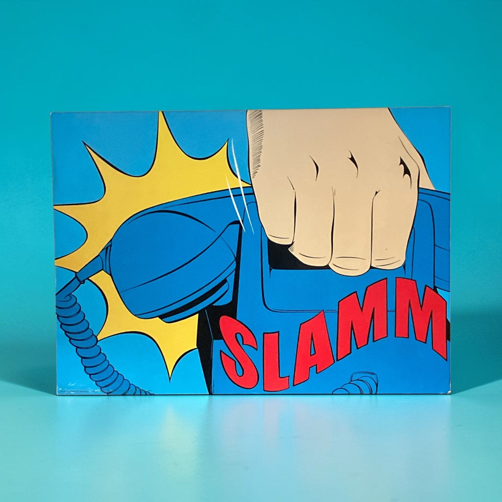Vintage IKEA Popart Wandpaneel "Slamm" Telefoon, Antiek en Kunst, Ophalen, Hout, Print, Overig onderwerp