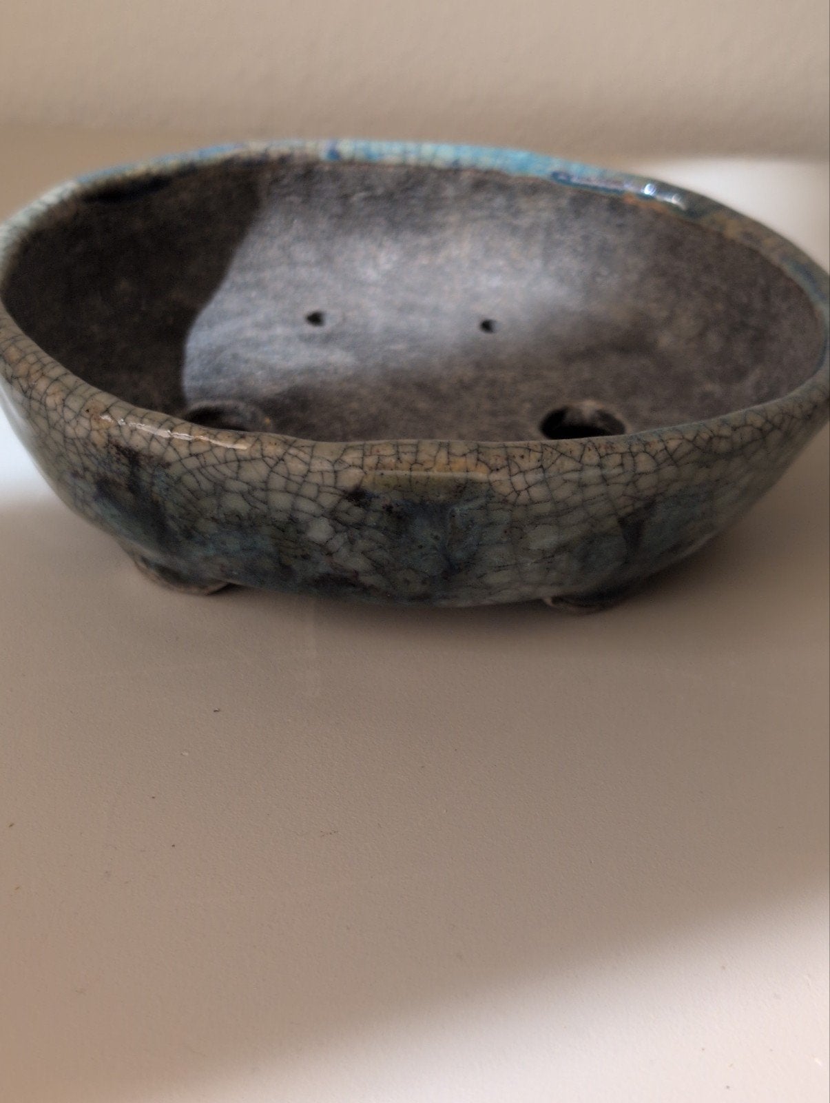 Tokoname Bonsai pot Bunzan shohin 123x103x38 mm, Gebruikt, Binnen, Ophalen of Verzenden, Aardewerk