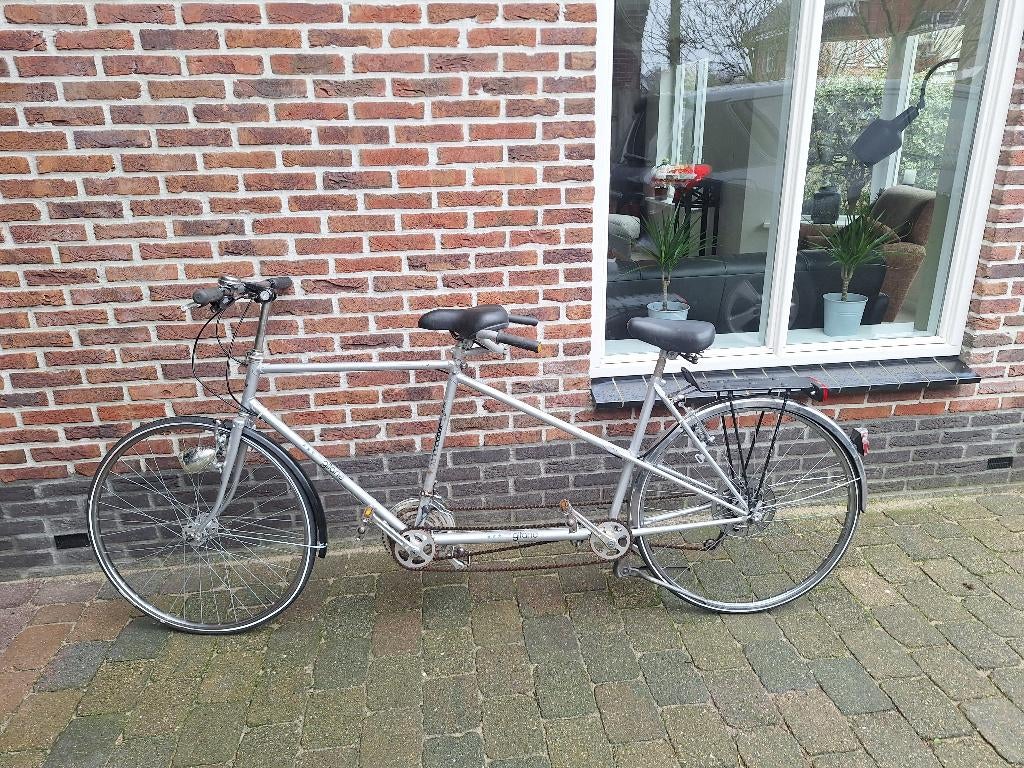 Oldtimer lichte Gitane Tendemfiets met nieuwe onderdelen, Fietsen en Brommers, Gebruikt, 10 tot 15 versnellingen, Velgrem, 55 cm of meer