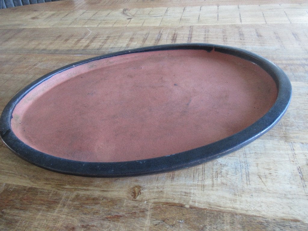 Platte grote bonsaischaal bonsai schaal pot ovaal blauw, Tuin en Terras, 40 cm of meer, Rond, Ophalen of Verzenden, Zo goed als nieuw