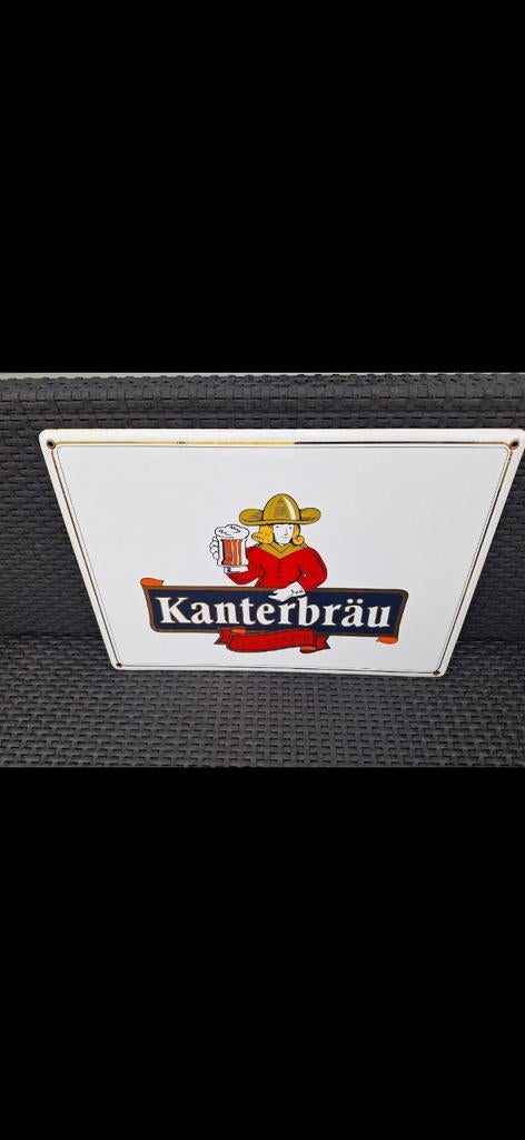 Emaille bord  kanterbrau, Verzamelen, Merken en Reclamevoorwerpen, Ophalen of Verzenden, Reclamebord