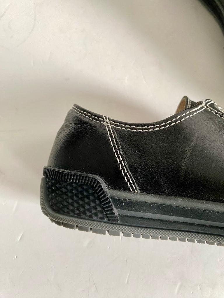 J49 Gabor maat 38 leren sneakers schoenen leer zwart wit, Zwart, Gabor, Ophalen of Verzenden, Sneakers of Gympen