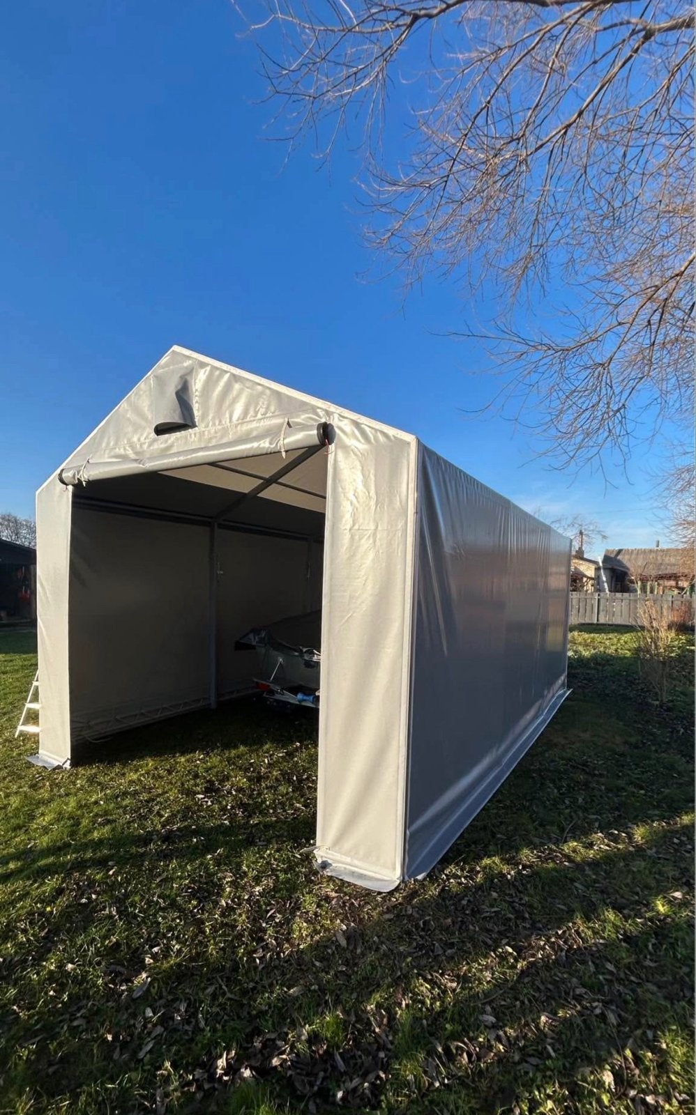 Stalen opslagtent / garage – 610  350  245 cm, Ophalen of Verzenden, Zo goed als nieuw, Overige materialen, Overige typen