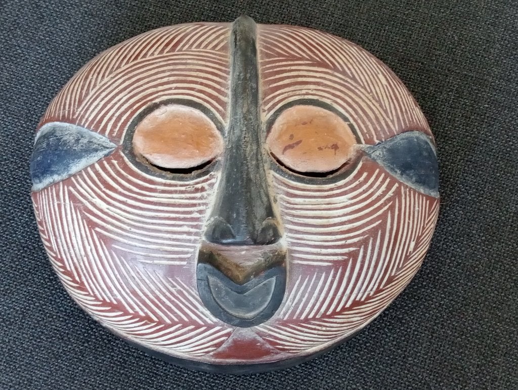 Noord Afrikaans ritueel Bwa masker van hout, Bruin, Handgemaakt, Afrika, Masker