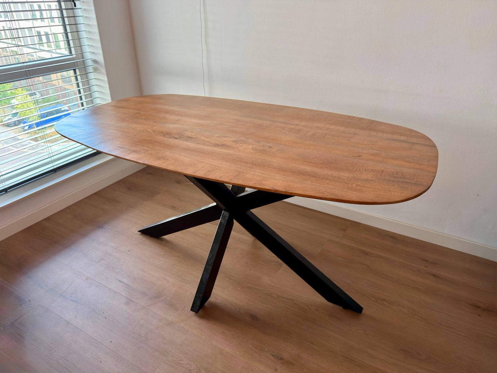 Eettafel Deens Ovaal Mangohout - 160cm, Ophalen, 50 tot 100 cm, Zo goed als nieuw, Vijf personen of meer