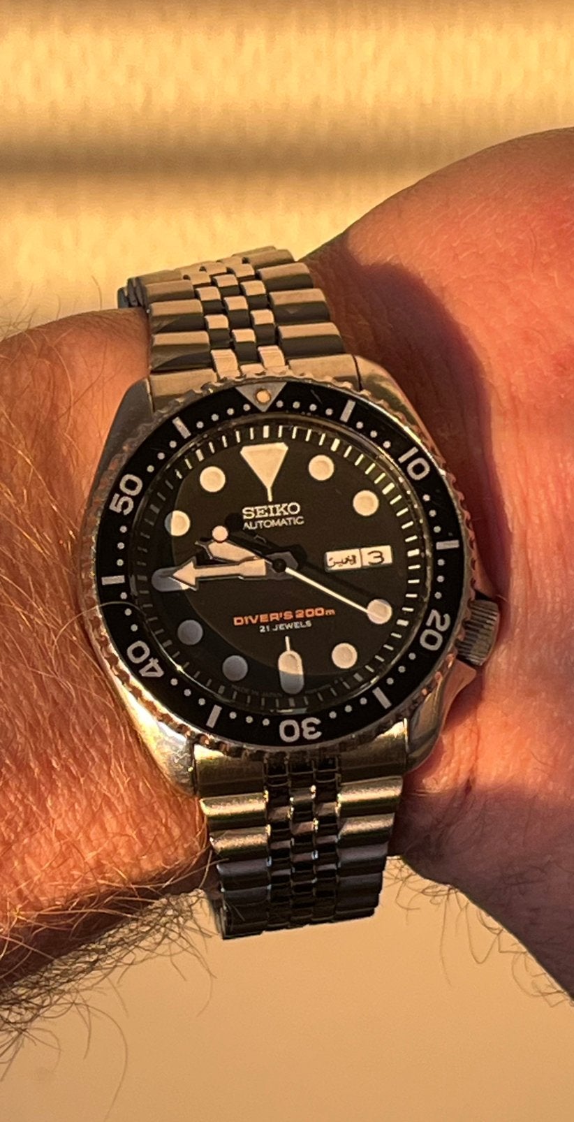 Japanse Seiko SKX007j, Ophalen of Verzenden, Zo goed als nieuw, Staal, Seiko