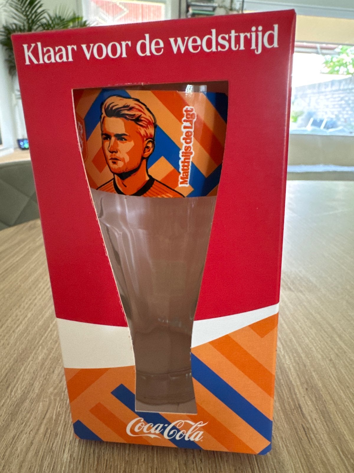Coca cola glas Matthijs de Ligt, Ophalen of Verzenden, Nieuw, Frisdrankglas
