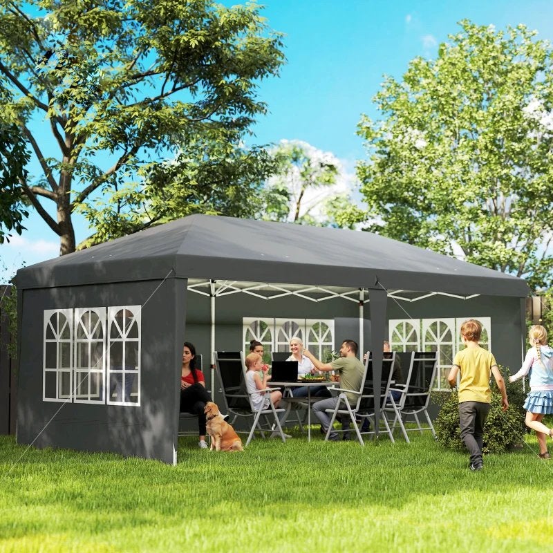 Ruime Partytent Grijs 5.85x2.95m Afneembare Zijwanden NEW, Partytent, Minder dan 4 meter, Nieuw, A