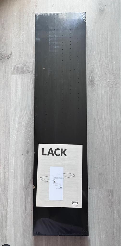 3 Nieuwe IKEA LACK wandplank zwart 110x26cm en 2 plankdrager, Ophalen of Verzenden, Nieuw