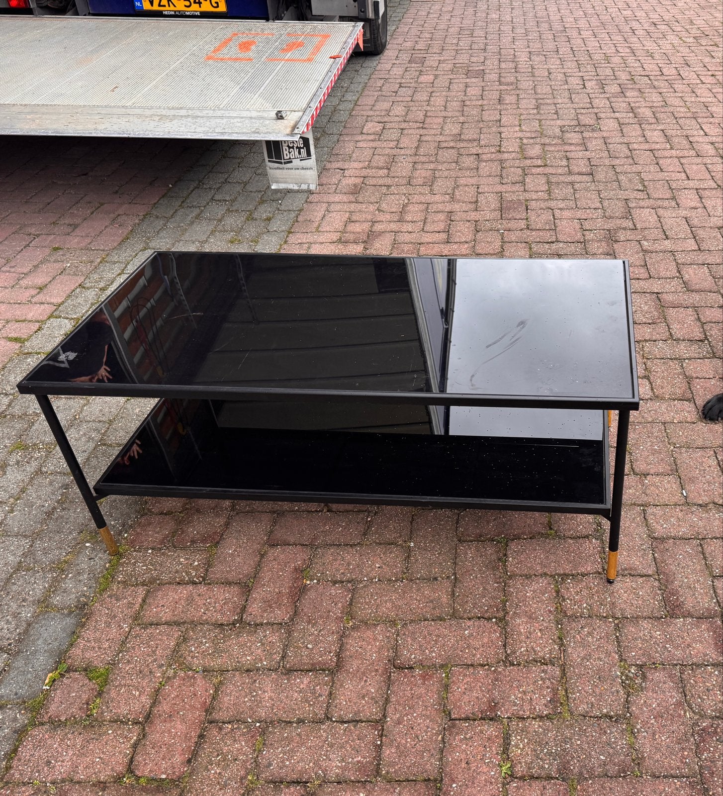 Ikea Asperöd salontafel met glazen blad, Ophalen, Gebruikt, 100 tot 150 cm, 50 tot 100 cm