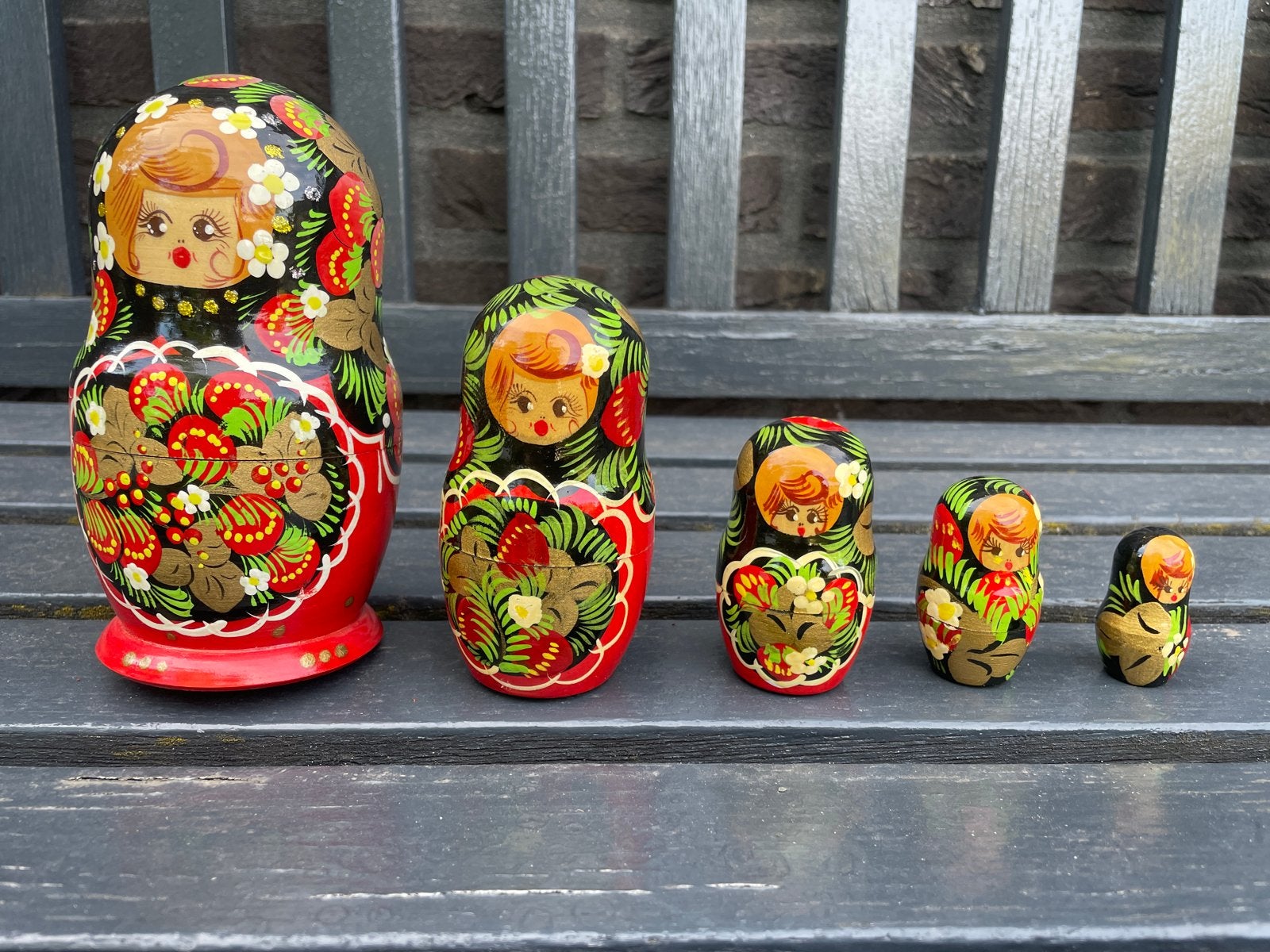 Set van 5 Russische Matroesjka poppen - Handgeschilderd, Ophalen, Gebruikt
