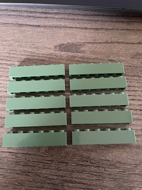 10x lego basis blokjes 1x6  zand groen (3), Ophalen of Verzenden, Nieuw, Losse stenen, Lego