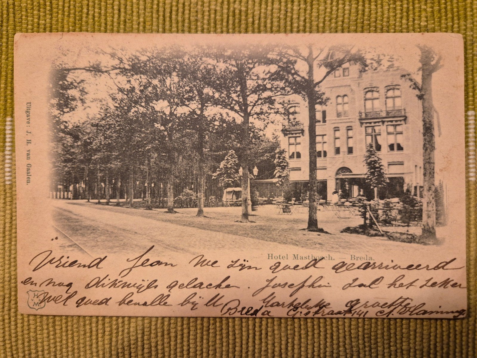Hotel Mastbosch in Breda begin 1900, Ophalen of Verzenden, Voor 1920, Noord-Brabant