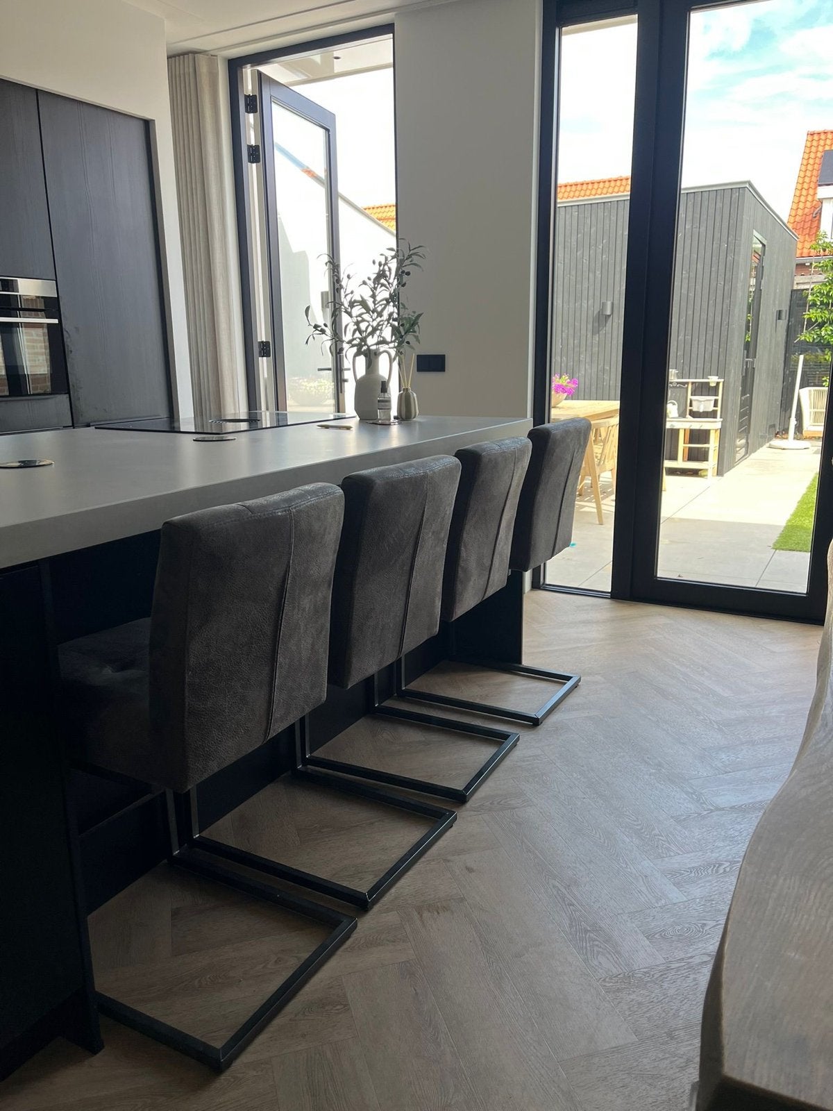 4x Luxe barkrukken van Pronto Wonen - Zo goed als nieuw, Huis en Inrichting, Barkrukken, Ophalen, Met voetsteun, 60 tot 90 cm