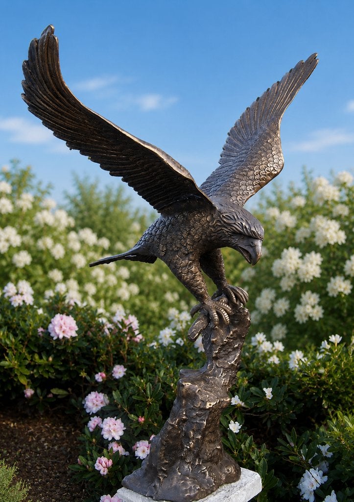 bronzen beeld/ ADELAAR / brons / tuinbeeld / vogel/roofvogel, Dierenbeeld, Nieuw, Info@huisentuindecoratiemarie.nl, Huis en tuin decoratie marie