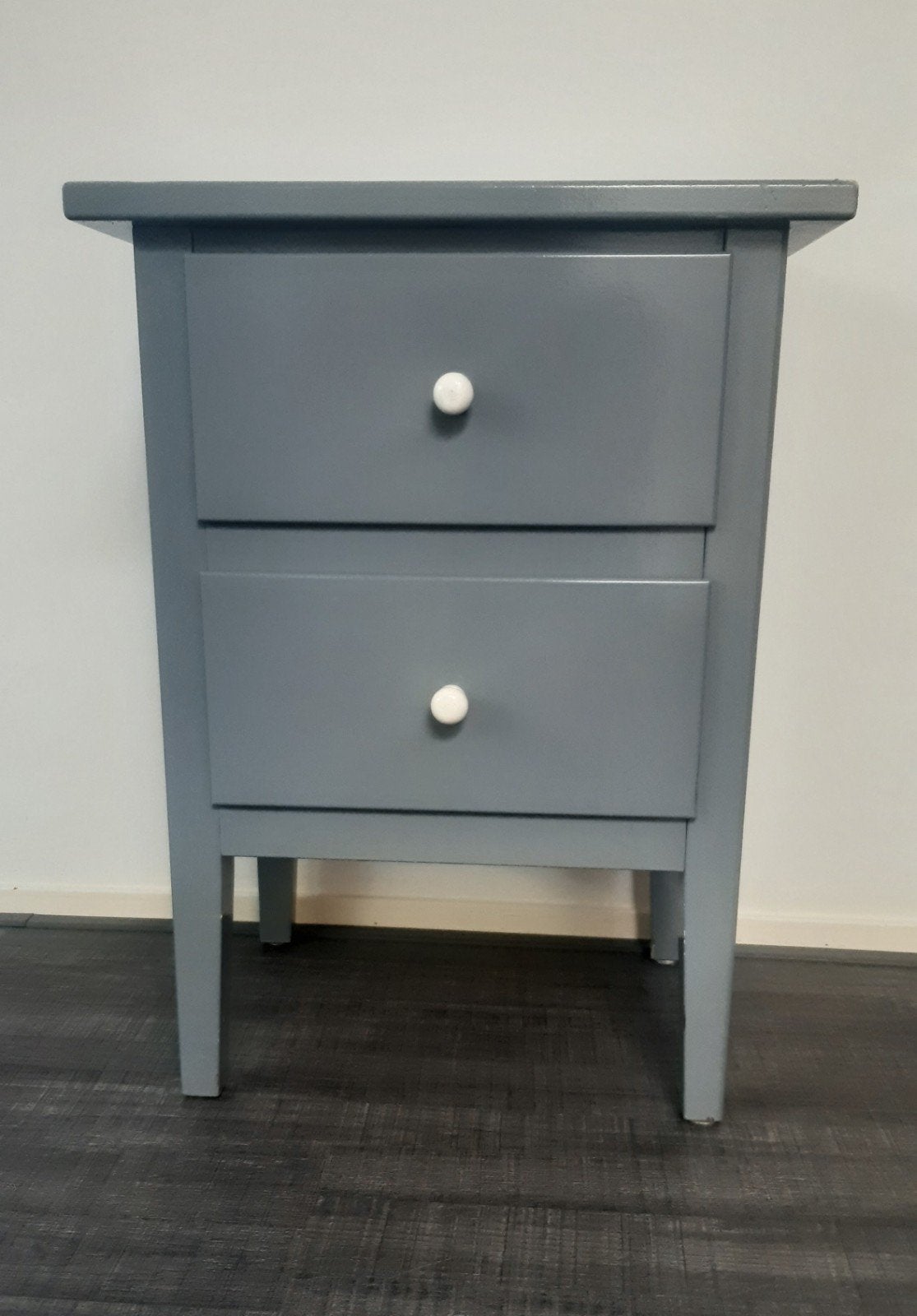 Leuk grijs kastje met twee lades, Huis en Inrichting, Ophalen, Minder dan 50 cm, Gebruikt, 1 of 2 laden