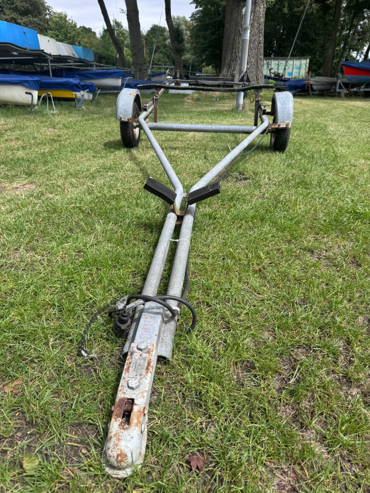 Wegtrailer te koop, Watersport en Boten, Ophalen, Gebruikt, Minder dan 6 meter, Open zeilboottrailer