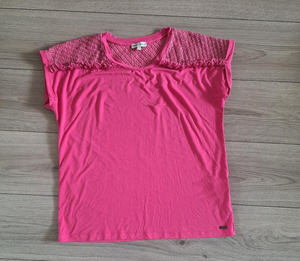 Sophia Perla roze T-shirt glitter detail maat 44 XXL, Maat 42/44 (L), Ophalen of Verzenden, Zo goed als nieuw, Korte mouw