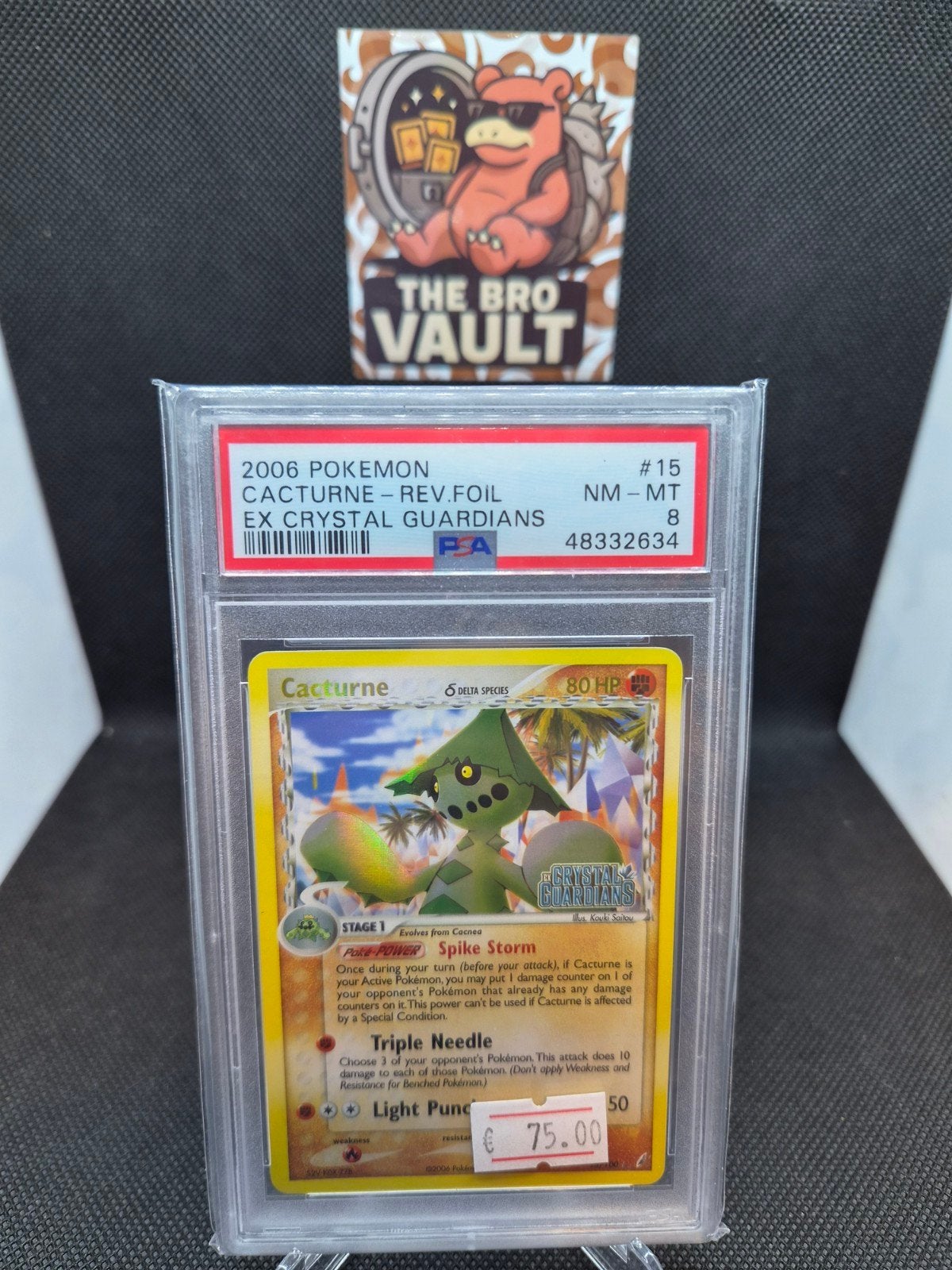 2006 Pokémon Cacturne Rev. Foil EX Crystal Guardians PSA 8, Ophalen of Verzenden, Zo goed als nieuw, Foil