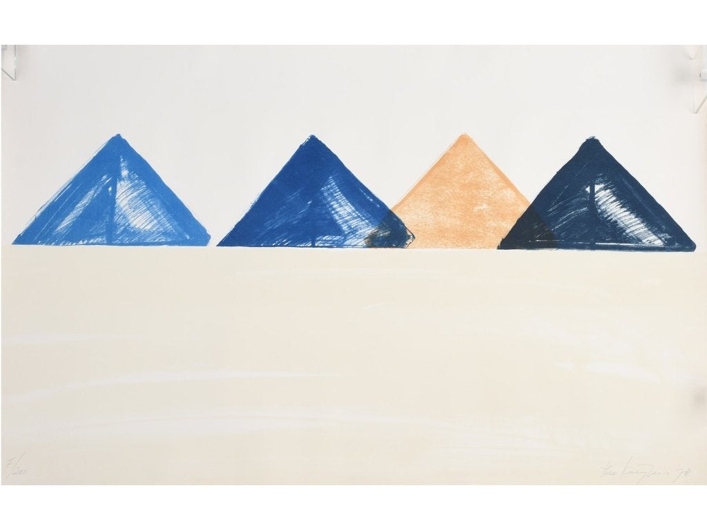 Theo Kuijpers zeefdruk "Vier driehoeken" 1998 11/20, Gelimiteerde oplage, Lithografie, Abstract, Ophalen
