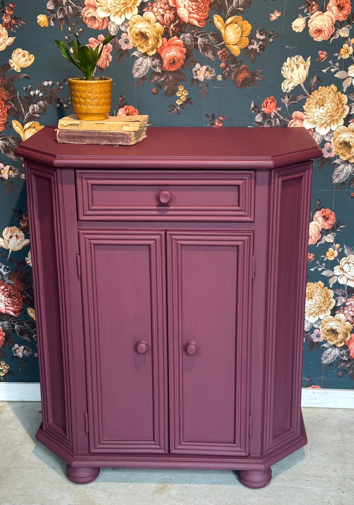 Brocante kastje - halkastje - aubergine - basic, Ophalen, Zo goed als nieuw
