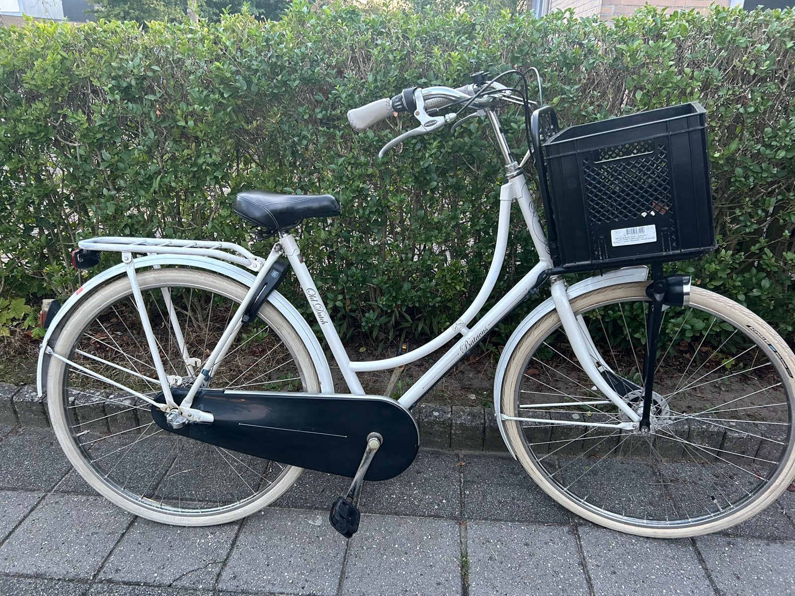 Batavus Old Dutch damesfiets met mand - Wit, Fietsen en Brommers, Fietsen | Dames | Damesfietsen, Ophalen, Terugtraprem, Versnellingen
