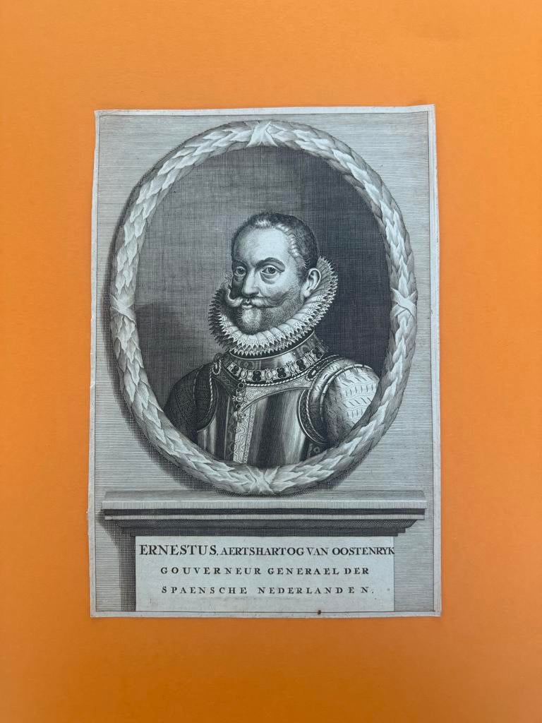 Antiek Ets Aartshertog Ernest van Oostenrijk, Antiek en Kunst, Kunst | Etsen en Gravures, Ophalen of Verzenden