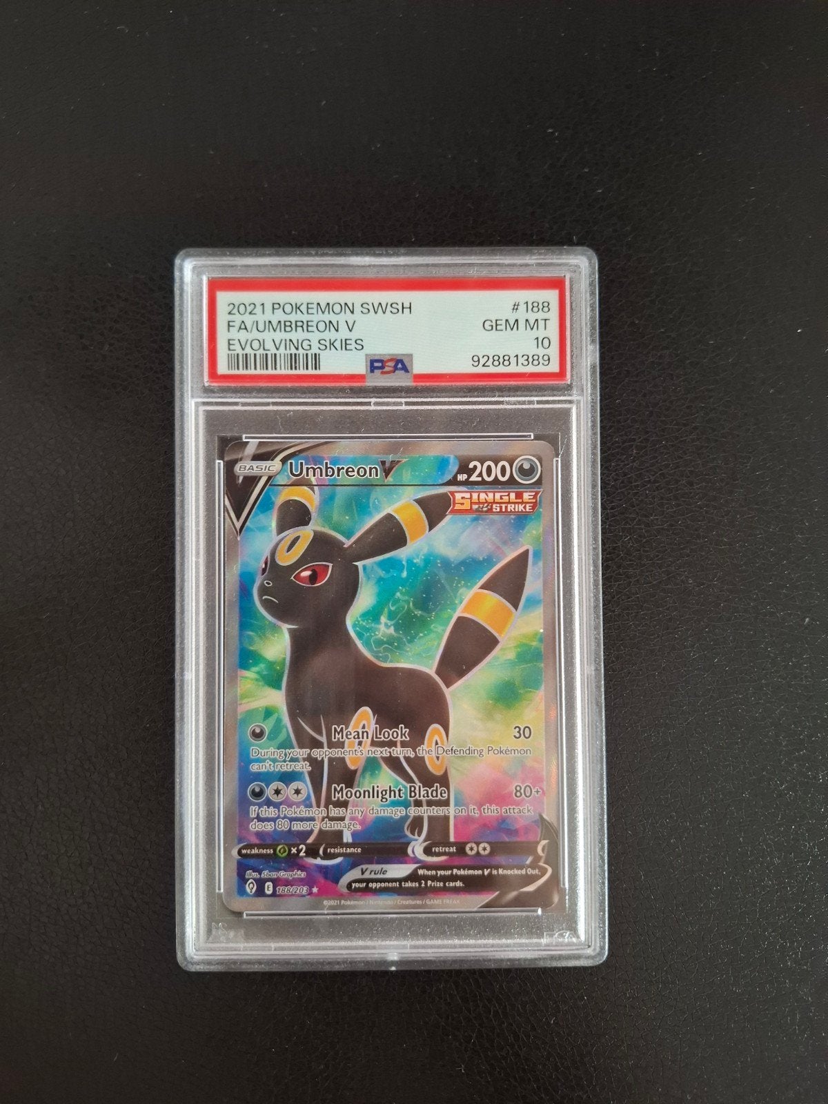 PSA 10 Umbreon V 2021 Pokemon SWSH Evolving Skies, Ophalen of Verzenden, Nieuw, Losse kaart