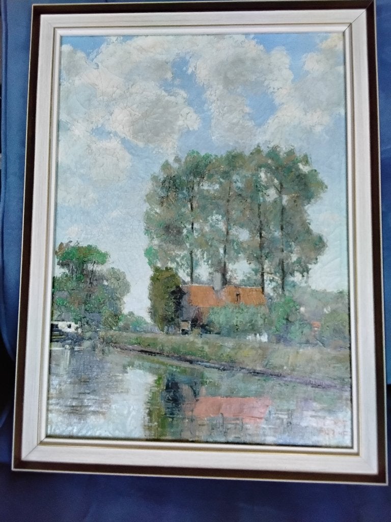Sfeervol Impressionistisch Landschap olieverf op doek, Ophalen of Verzenden