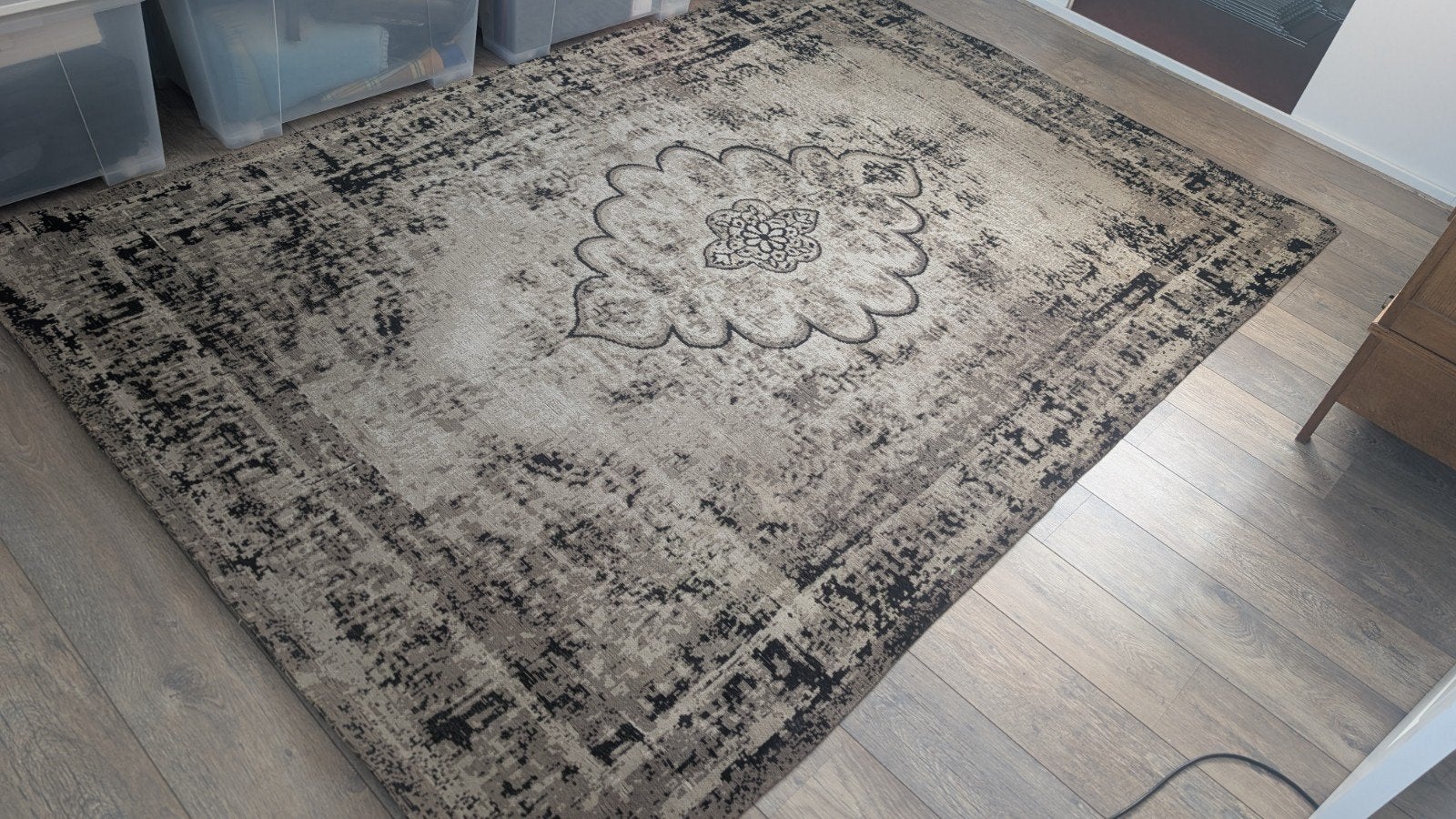 Mystic Vloerkleed Antraciet 190x280 cm, Ophalen, Modern, Klassiek, Gebruikt, 150 tot 200 cm