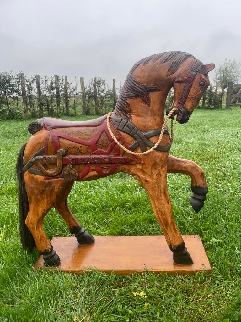 Antiek carousel paard hout, Ophalen