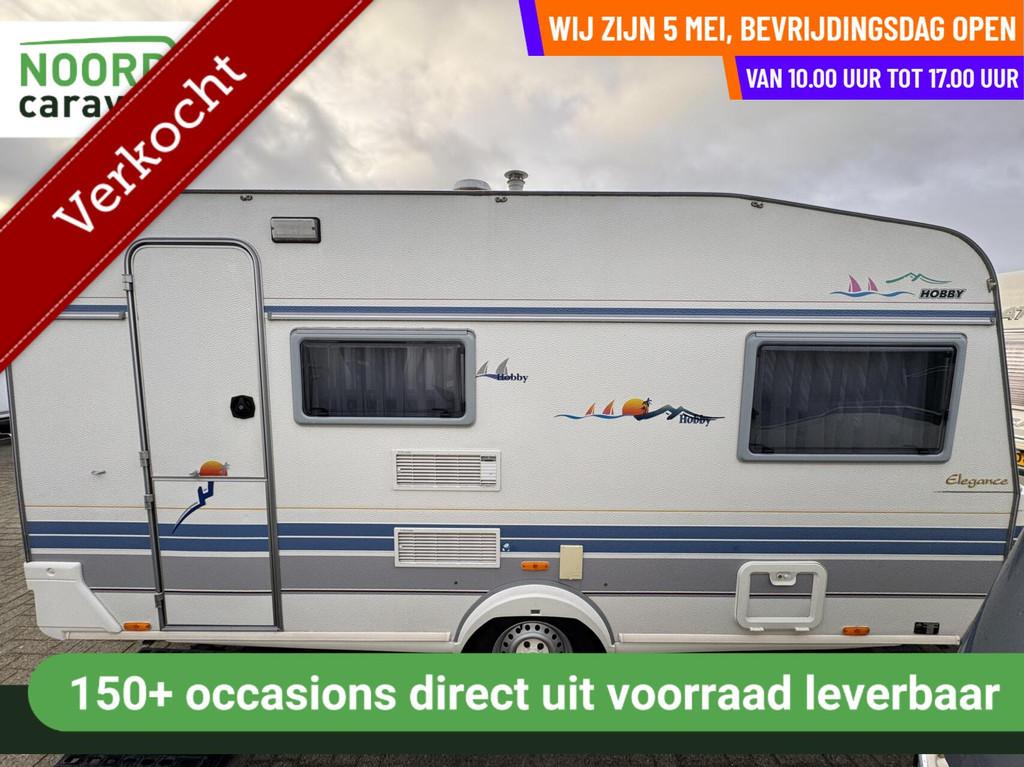 Hobby 430 ELEGANCE DWARSBED, VOORTENT, TOILET,FIETSENDRAGER, Caravans en Kamperen, Caravans, Bedrijf, tot en met 3, 750 - 1000 kg